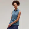 Zero Restriction Tae Sleeveless Polo In Blue Smoke