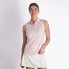 Zero Restriction Tae Sleeveless Polo In Rosewood/cloud