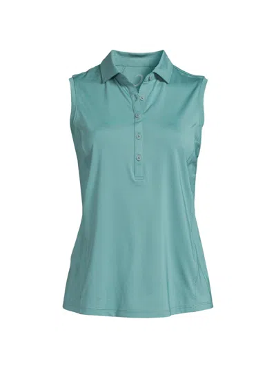 Zero Restriction Women's Tae Sleeveless Polo Top In Green