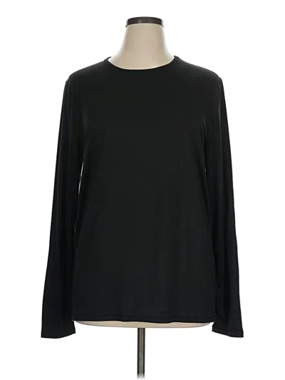 Pre-owned Zeroxposur Long Sleeve Top Black Crew Neck Tops