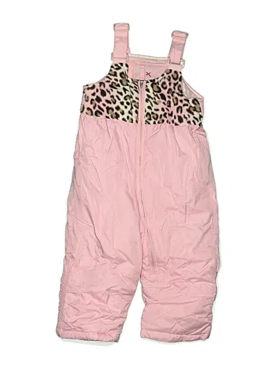 Pre-owned Zeroxposur Kids' Snow Pants With Bib In Pink