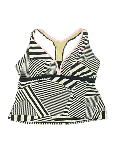 Pre-owned Zeroxposur Swimsuit Top Black Graphic Pattern Swimwear