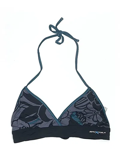 Pre-owned Zeroxposur Swimsuit Top Blue Graphic Pattern Swimwear