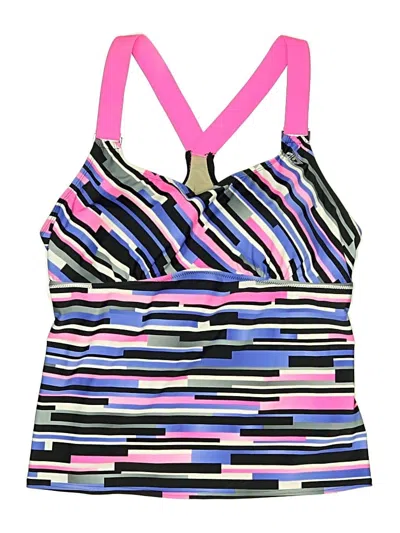Pre-owned Zeroxposur Swimsuit Top Pink Print Pattern Swimwear