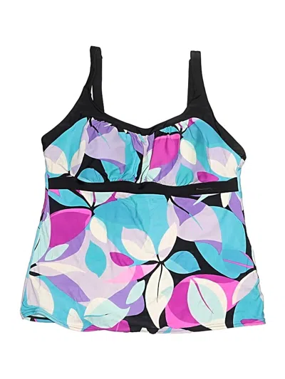Pre-owned Zeroxposur Swimsuit Top Purple Print Pattern Swimwear