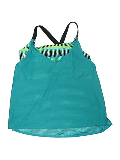 Pre-owned Zeroxposur Swimsuit Top Teal Swimwear In Blue