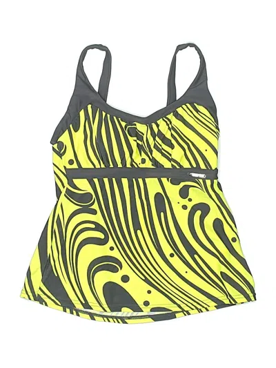 Pre-owned Zeroxposur Swimsuit Top Yellow Graphic Pattern Swimwear