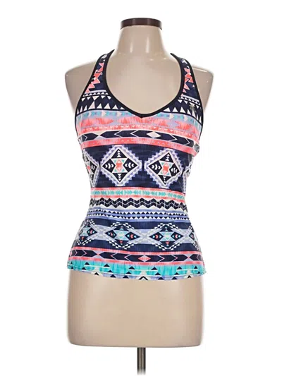 Pre-owned Zeroxposur Tank Top Blue Halter Neckline Tops