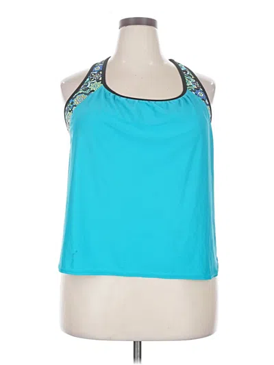 Pre-owned Zeroxposur Tank Top Blue Halter Neckline Tops