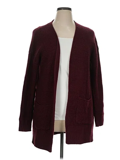 Pre-owned Zesica Cardigan Sweater In Burgundy