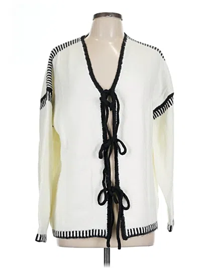 Pre-owned Zesica Cardigan Sweater In White