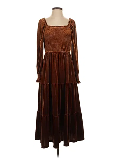 Pre-owned Zesica Casual Dress In Brown
