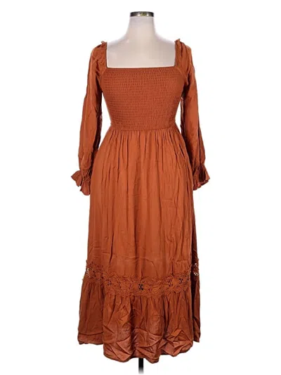 Pre-owned Zesica Casual Dress In Brown