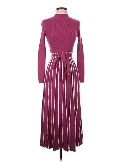 Pre-owned Zesica Casual Dress In Burgundy