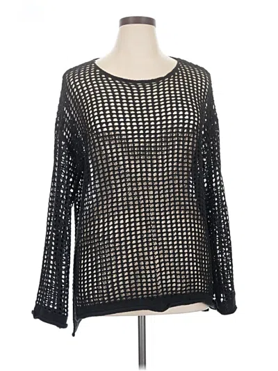 Pre-owned Zesica Long Sleeve Blouse In Black