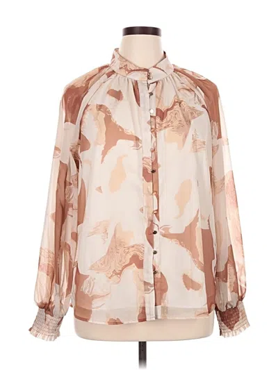 Pre-owned Zesica Long Sleeve Blouse In Brown