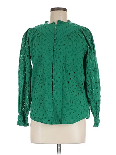 Pre-owned Zesica Long Sleeve Blouse In Green