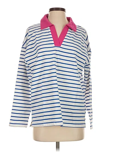 Pre-owned Zesica Long Sleeve Polo Shirt In Blue