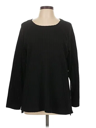 Pre-owned Zesica Long Sleeve Top Black Boatneck Tops