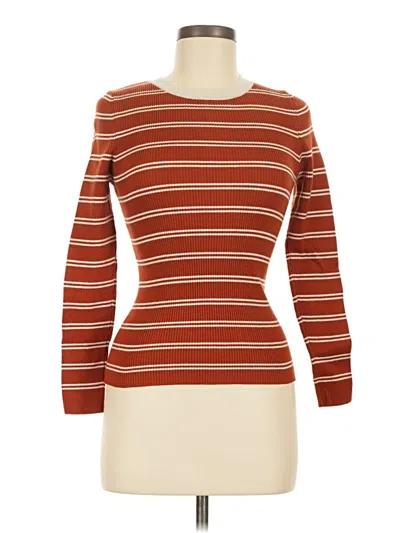 Pre-owned Zesica Long Sleeve Top Burgundy Boatneck Tops