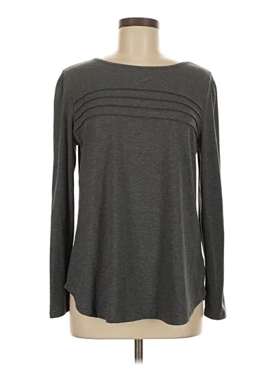 Pre-owned Zesica Long Sleeve Top Gray Boatneck Tops