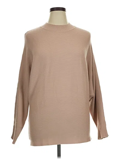 Pre-owned Zesica Long Sleeve Top Tan Turtleneck Tops