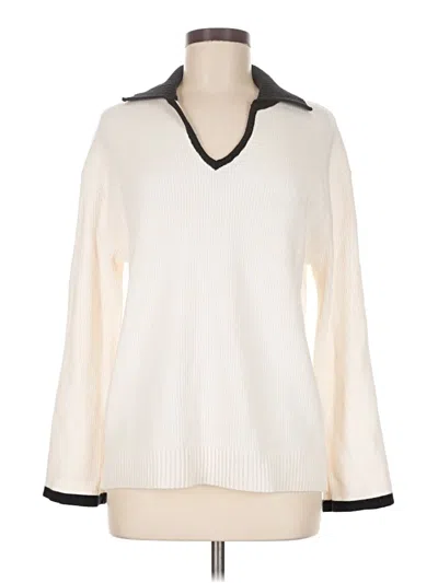 Pre-owned Zesica Pullover Sweater In White