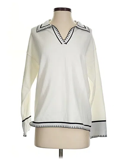 Pre-owned Zesica Pullover Sweater In White