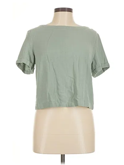 Pre-owned Zesica Short Sleeve Top Green Keyhole Neckline Tops