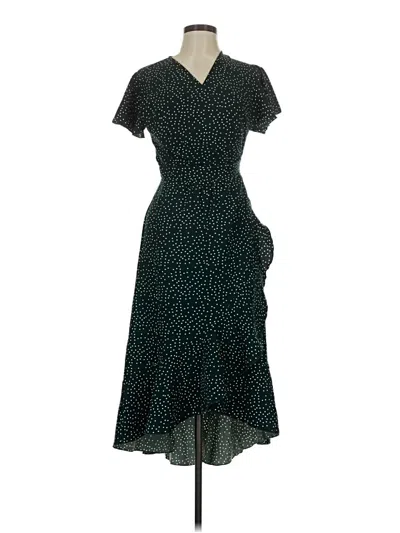 Pre-owned Zesica Short Sleeve Top Green Sweetheart Neckline Tops