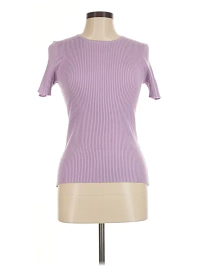 Pre-owned Zesica Short Sleeve Top Purple Boatneck Tops