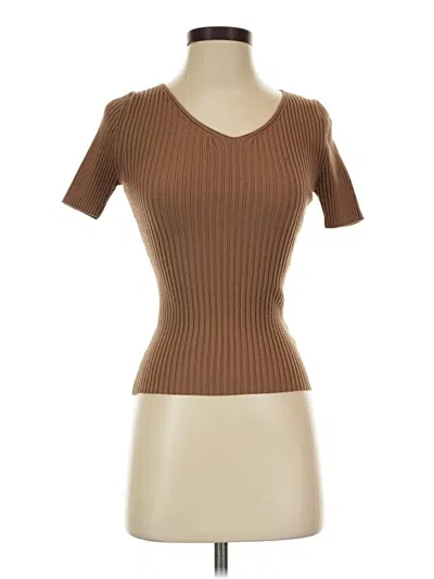 Pre-owned Zesica Short Sleeve Turtleneck In Brown