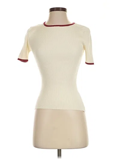 Pre-owned Zesica Short Sleeve Turtleneck In Ivory