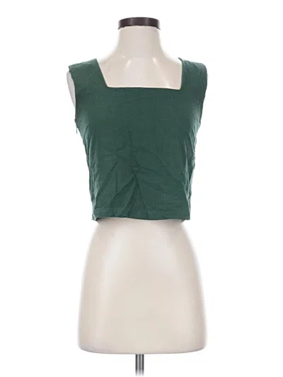 Pre-owned Zesica Sleeveless Top Green Scoop Neck Tops