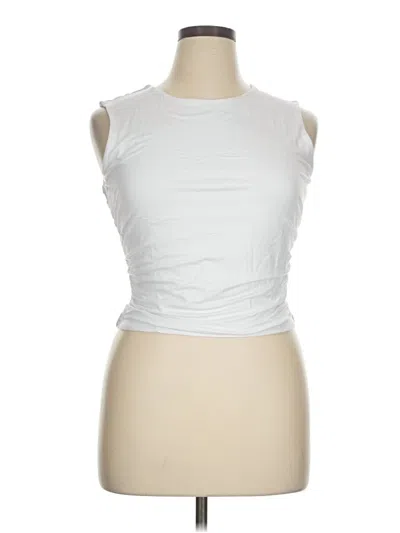 Pre-owned Zesica Sleeveless Top White Cowl Neck Tops
