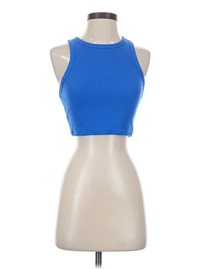 Pre-owned Zesica Tank Top Blue Halter Neckline Tops