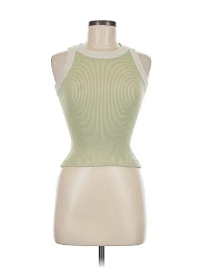 Pre-owned Zesica Tank Top Green Halter Neckline Tops