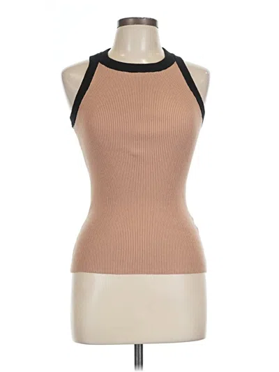 Pre-owned Zesica Tank Top Tan Halter Neckline Tops