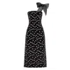 Zetaye Women's Black Lydia Sequin One Shoulder Bow Dress In Black