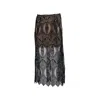 Zetaye Women's Black Maxine Deco Lace Midi Pencil Skirt In Black