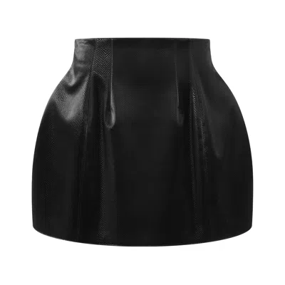 Zetaye Women's Kadence Faux Leather Mini Skirt / Black