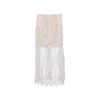Zetaye Women's Maxine Deco Lace Midi Pencil Skirt White In White
