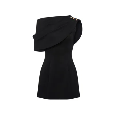 Zetaye Women's Reyna Cape Mini Dress / Black