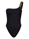 Zeus + Dione Attis Embroidered One-shoulder Swimsuit In Black