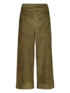 Zeus + Dione Elastic Waist Textured Culottes In Green