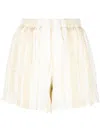 Zeus + Dione Embroidered High-waist Shorts In Gold