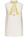 Zeus + Dione Embroidered Sleeveless Top In White