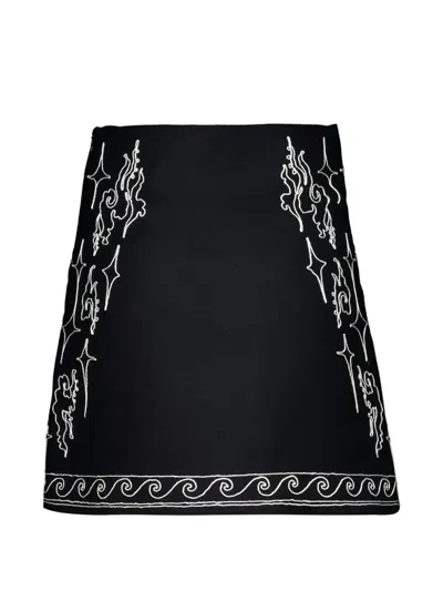 Zeus + Dione Embroidery Mini Skirt In Black