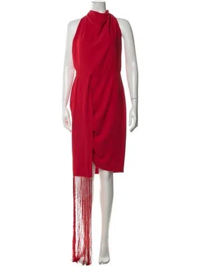 Pre-owned Zeus + Dione Halterneck Knee-length Dress W/ Tags In Red