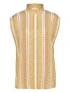 Zeus + Dione High-neck Striped Top In Multi